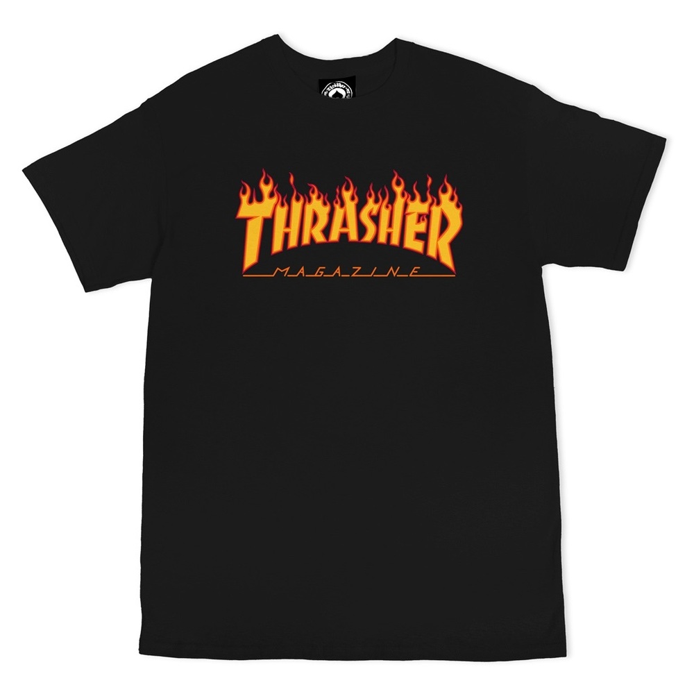 Thrasher flame logo black tshirt
